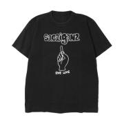 Zwart T-shirt met Crew Neck Sacai , Black , Heren