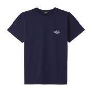 Navy T-shirt met bedrukt logo A.p.c. , Blue , Heren