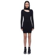 Cut Out Lange Mouw Hoge Hals Jurk John Richmond , Black , Dames