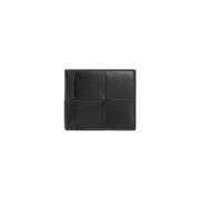 Zwart Zilver Cassette Bifold Portemonnee Bottega Veneta , Black , Here...