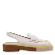 Stijlvolle Leren Loafer Pertini , Beige , Dames