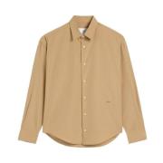 Casual Katoenen Overhemd voor Mannen Ami Paris , Beige , Heren