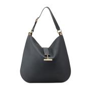 Zwarte Leren Crossbody Tas Tom Ford , Black , Dames