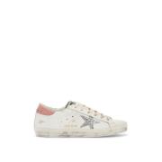 Glitter Ster Leren Sneakers Golden Goose , White , Dames