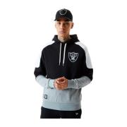 Zwarte Raiders Contrast Panel Hoodie New Era , Black , Heren