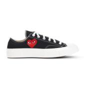 Rode Hart Lage Top Sneakers Comme des Garçons Play , Black , Dames