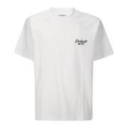 Wit Logo Print T-Shirt Carhartt Wip , White , Heren