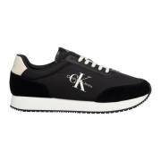 Retro Runner Sneakers Plain Lace Closure Calvin Klein Jeans , Black , ...