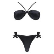 Zwarte Bikini met Achterkant Veters F**k , Black , Dames