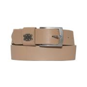 Kristal Leren Riem Gustav , Beige , Dames