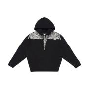 Wings Print Hoodie Marcelo Burlon , Black , Heren