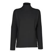 Ribbed Sleeve Crater Neck Sweater Vicario Cinque , Black , Dames