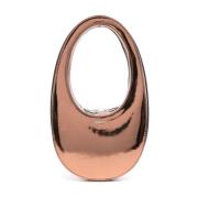 Bronze-tone Mirrored Finish Cirkelvormige Handtas Coperni , Brown , Da...