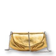 Metallic Leren Schoudertas Adele Gianni Chiarini , Yellow , Dames