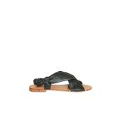 Bosgroene leren sandalen Petite Mendigote , Black , Dames