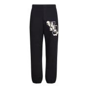 Grafische Zwarte Broek Elastische Taille Y-3 , Black , Dames