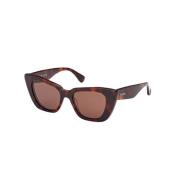 Bruine Lenzen Donker Havana Zonnebril Max Mara , Brown , Dames