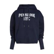 Hoodie met Print Penn&Ink N.Y , Blue , Dames