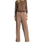 Wide Pleats Dames Chino Broek Mason's , Brown , Dames