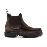 Donkerbruine Peaks Chelsea Boots Santoni , Brown , Heren