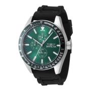 Aviator Heren Quartz Horloge Groene Wijzerplaat Invicta Watches , Gray...