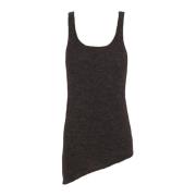 Alpaca Merino Zijde Grafiet Top Cortana , Black , Dames