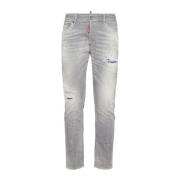 Grijze Distressed Skinny Jeans Dsquared2 , Gray , Heren