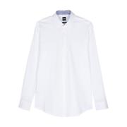 Witte Poplin Overhemd Klassieke Kraag Hugo Boss , White , Heren