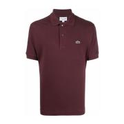 Bordeaux Katoenen Poloshirt Logo Patch Lacoste , Red , Heren