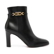 Zwarte Leren Laarzen met Kettingdetail Tom Ford , Black , Dames