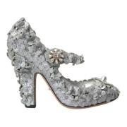 Zilveren Bloemen Kristal Mary Jane Pumps Dolce & Gabbana , Gray , Dame...