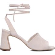 Elegante Beige Sandaal met Blokhak Notre-v , Beige , Dames