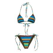 Kleurrijke Streep Driehoek Bikini Gallo , Multicolor , Dames