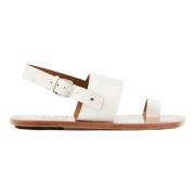 Leren Teenring Sandalen Plan C , White , Dames