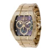 Luxe Quartz Horloge met Diamanten Invicta Watches , Yellow , Heren