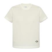 T-shirt met logo patch Bottega Veneta , White , Dames