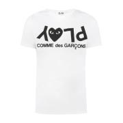 Logo-bedrukt T-shirt Comme des Garçons Play , White , Heren