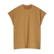 Gestreepte Mock Neck Top Summum Woman , Orange , Dames