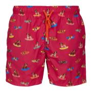 Fuchsia Zwemshorts met Hondenmotief Gallo , Multicolor , Heren