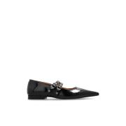 Glanzende ballerina's Ganni , Black , Dames