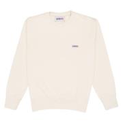 Katoenen crewneck sweatshirt met logo patch Autry , White , Heren