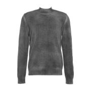 Grijze Gebreide Trui Aw24 Model Hoogte 190cm Mauro Grifoni , Gray , He...