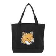 Stijlvolle Fox Head Tote Bag Maison Kitsuné , Black , Dames