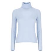 Lichtblauwe Cashmere Trui Hoge Hals Vanisé , Blue , Dames