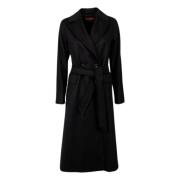 Lange Zwarte Ceintuurjas Max Mara Studio , Black , Dames