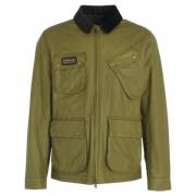 Gewaxte Jas met Fluweel Kraag Groen Barbour , Green , Heren