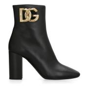 Nappa Enkellaarzen Uitgesneden Detail Dolce & Gabbana , Black , Dames