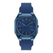 City Tech Thin Blauw Siliconen Horloge Adidas , Blue , Unisex