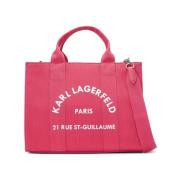 Fuchsia Pink Logo Tote Bag Karl Lagerfeld , Pink , Dames