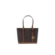 Bruine Jet Set Tote Logo Print Michael Kors , Brown , Dames